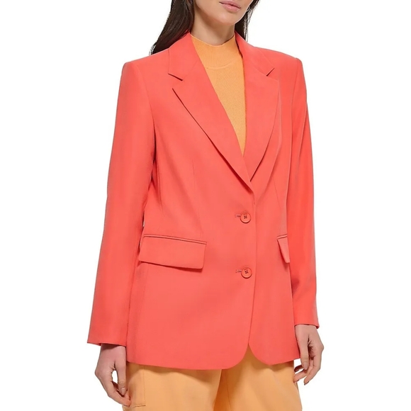 DKNY Persimmon Women's Size Extra Large Blazer Double Breasted 2 Button NWT - Picture 1 of 15